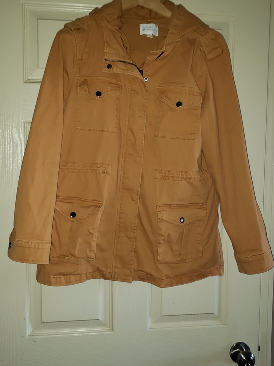 Market & Spruce Jackets & Blazers - 💘🖤💘 MARKET & SPRUCE MUSTARD YELLOW STITCH FIX CARGO JACKET DETACHABLE HOOD